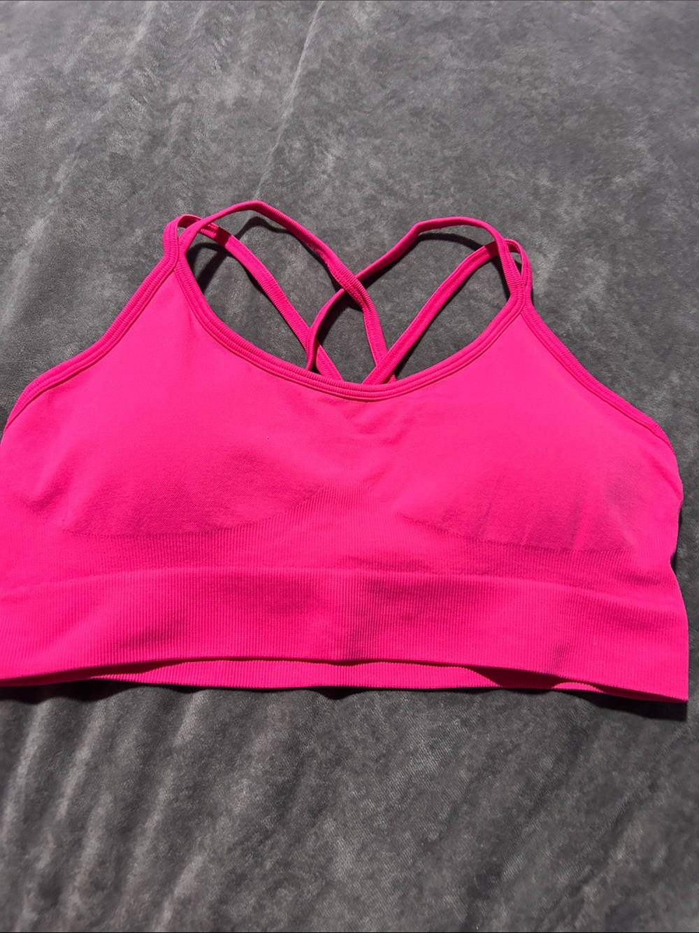 Amazon Women's Strappy Seamless Sports Bralette - Hot Pink